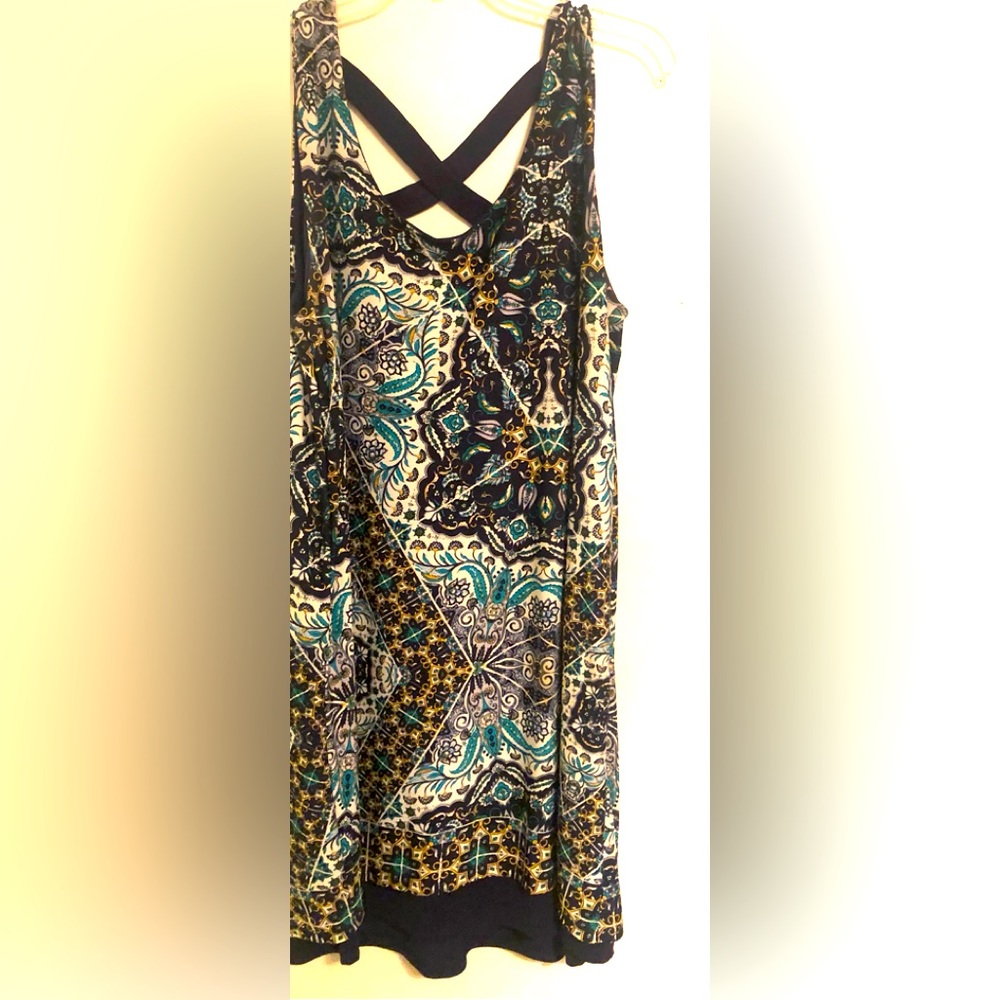 NY Collections crisscross back paisley dress